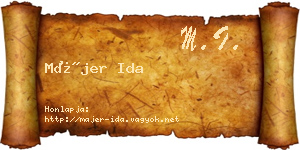 Májer Ida névjegykártya