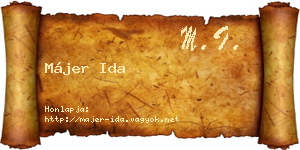 Májer Ida névjegykártya